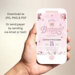 Butterfly Invitation, Pink Butterfly Baby Shower Invite, Editable Canva Template, Baby Shower Printable (Digital Download)