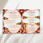 Red Roses Funeral Program Template, Memorial Obituary (Canva Template)