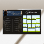 Blue & Gold Funeral Program Canva Template |8 Page Memorial Booklet