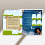 Blue Elegant Funeral Program Canva Template | White Rose Green Gold Theme | 8 Page Memorial Booklet (Copy)