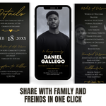 Memorial Announcement Canva Template | Editable Funeral Invitation | Celebration of Life with Photo