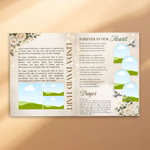 White & Gold Elegant Funeral Program Canva Template | White Rose Green Gold Theme | 8 Page Memorial Booklet