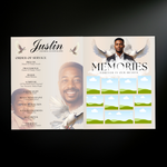 Elegant Funeral Program Canva Template |  8 Page Memorial Booklet