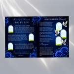 Blue Funeral Program Template: 8-Page Memorial (Canva, PDF Download)