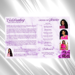 Purple Roses Funeral Program Template: 8-Page Memorial (Canva PDF)
