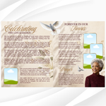 Burgundy & Gold Funeral Program Template, 8-Page Memorial (Canva, PDF)