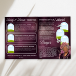 Vine Rose Funeral Program Template: 8-Page Memorial, Celebration of Life (Canva, PDF Download)