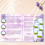 Purple Roses Funeral Program Template: 8-Page Memorial (Canva, PDF Download)