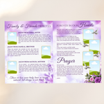 Purple Roses Funeral Program Template: 8-Page Memorial (Canva PDF)