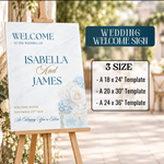 Dusty Blue & Gold Wedding Website Template with RSVP | Editable Canva Wedding Website | Digital Wedding Invitation | Instant Download