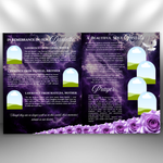 Purple Funeral Program Canva Template | 8 Page Memorial Booklet