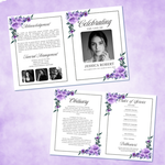 Blush Floral Funeral Program Template: Elegant Celebration of Life (Canva, PDF Download)