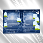 Blue Funeral Program Canva Template | 8 Page Memorial Booklet (Canva, PDF)