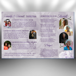 Purple Roses Funeral Program Template: 8-Page Memorial, Celebration of Life (Canva, PDF Download)