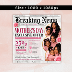 Mothers Day Booking Flyer, May Book Now Available flyer, Mothers Day Special Bookings, Mothers Day Lash, May Wig, May Nails, Canva Editable
