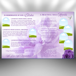 Purple Roses Funeral Program Template: 8-Page Memorial (Canva, PDF Download)