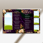 Purple Funeral Program Canva Template | 8 Page Memorial Booklet