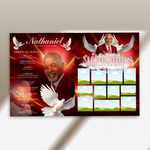 Red Funeral Program Canva Template | Red Theme | 8 Page Memorial Booklet