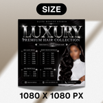 Hair Bundles Price List Template, Hair Sales Flyer, Wig Pricelist, Hairstylist Pricing, Canva Editable