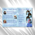 Light Blue Clouds Funeral Program Template: 8-Page Memorial (Canva Editable, Digital Download 17x11