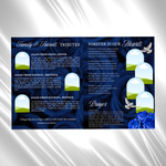 Blue Floral Funeral Program Template, 8-Page Memorial (Canva, PDF)