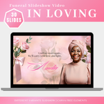 Pink Rose Funeral Slideshow Template, Celebration of Life (Canva, 30 Slides, MP4)