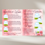 Pink Roses Funeral Program Template: 8-Page Memorial, Celebration of Life (Canva Template, PDF Download)