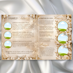 White & Gold Roses Funeral Program Template: 8-Page Memorial, Celebration of Life (Canva, PDF Download)