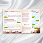 Red & White Roses Funeral Program Template: 8-Page Memorial (Canva PDF Download)