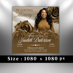 Brown Roses Funeral Announcement Flyer: Obituary, Celebration of Life (Canva Template PDF)