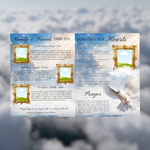Sky Blue Clouds & Gold Frame 8-Page Funeral Program – preview image 5
