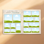 White & Gold Elegant Funeral Program Canva Template | White Rose Green Gold Theme | 8 Page Memorial Booklet