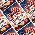 4th of July Invitations, Fourth of July Patriotic Flag Birthday Editable Flyer, ANY event BBQ Invite, Block party, Printable Instant Access