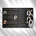 Black & Gold Funeral Program Template: 8-Page Memorial (Canva Editable Digital Download)
