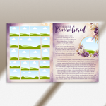 Elegant Funeral Program Canva Template | Purple & Gold Theme | 8 Page Memorial Booklet