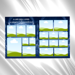 Blue Funeral Program Canva Template | 8 Page Memorial Booklet (Canva, PDF)