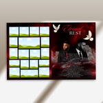 Red Funeral Program Canva Template | Red Theme | 8 Page Memorial Booklet