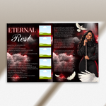 Red & Cloud Funeral Program Canva Template | Red Theme | 8 Page Memorial Booklet