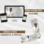 White & Green Roses Funeral Bundle (Canva PDF)