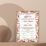 Floral Nikkah Certificate: Islamic Wedding Contract (Digital Download A4 Template)