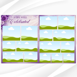 Purple Floral Funeral Program Template, 8-Page Memorial (Canva, PDF)
