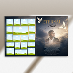 Elegant Funeral Program Canva Template | sky Theme | 8 Page Memorial Booklet
