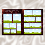 Maroon Roses Funeral Program Template: 8-Page Memorial (Canva PDF)