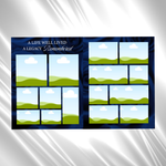 Blue Floral Funeral Program Template, 8-Page Memorial (Canva, PDF)