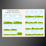 Blue & White Funeral Program Template: 8-Page Memorial (Canva PDF)