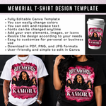Memorial T-Shirt Canva Template, Pink Heavenly In Loving Memory, Celebration of Life Design