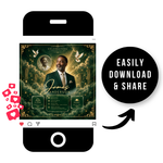 Green & Gold Funeral Announcement Flyer: Obituary, Celebration of Life (Canva Template PDF)