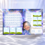Blue & Gold Funeral Program Template: 12-Page Memorial (Canva PDF)