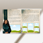 Green & Gold Funeral Program Canva Template |8 Page Memorial Booklet