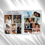 Purple & White Roses Funeral Program Template: 8-Page Memorial (Canva PDF)